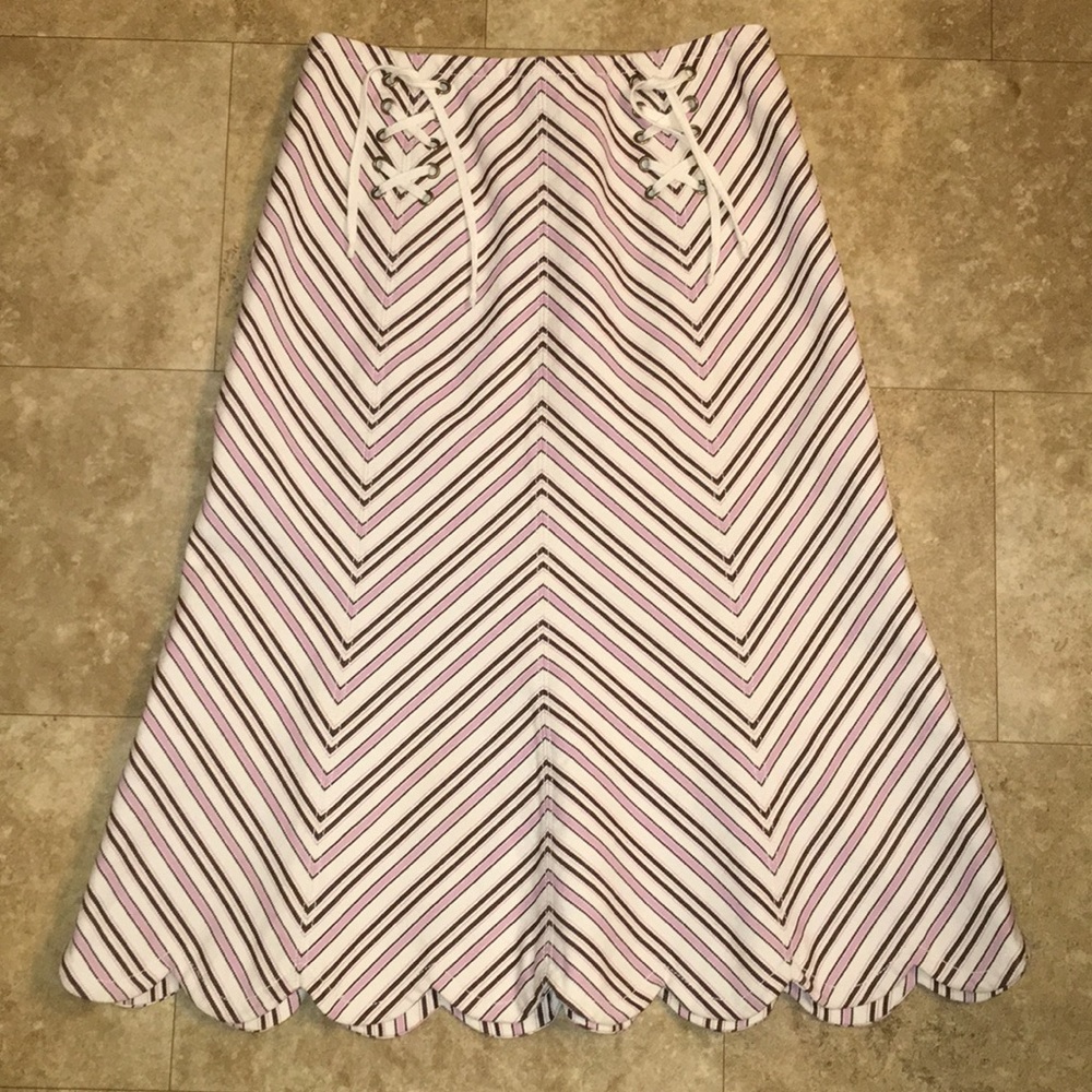 Anthropologie Elevenses  corset lace up skirt
